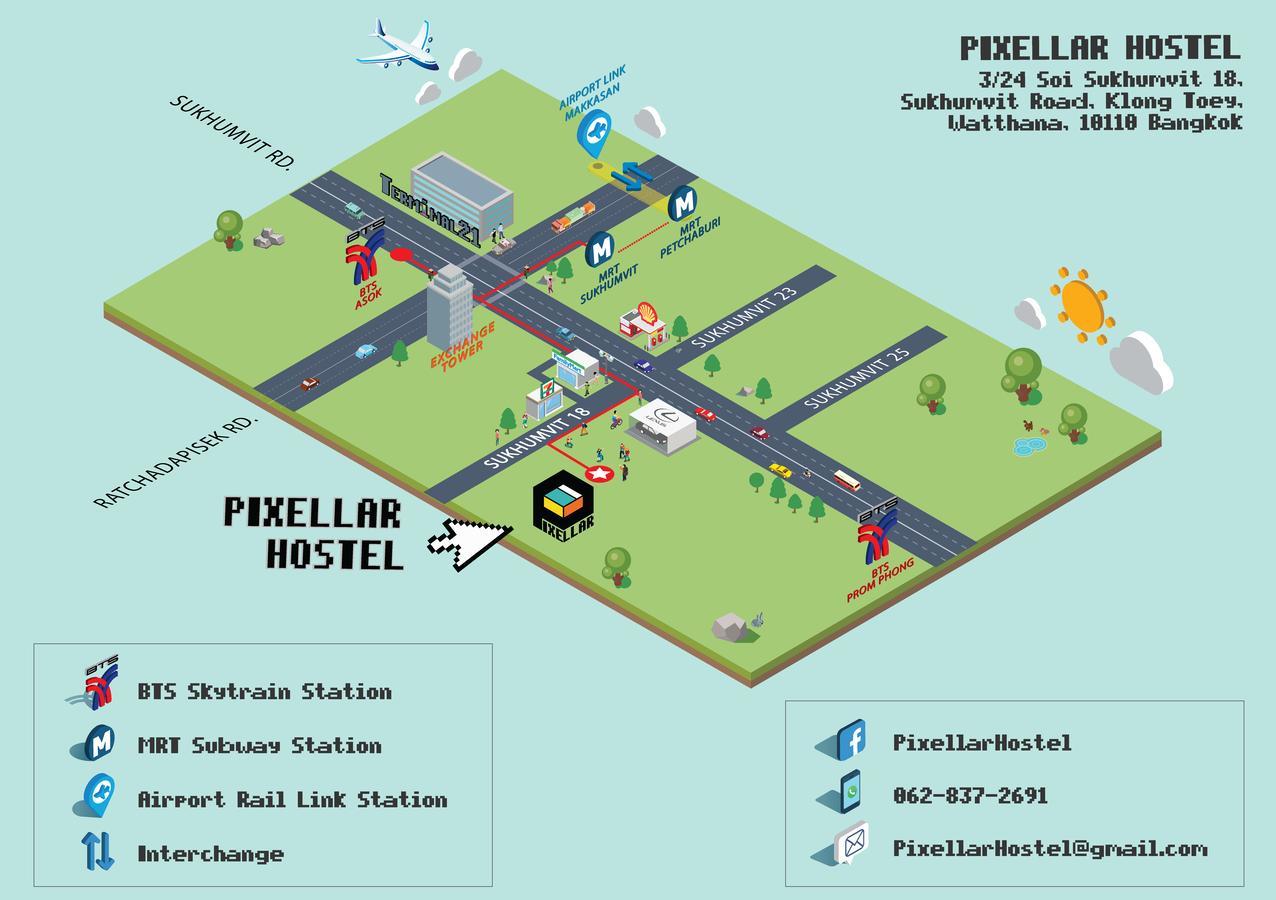 Pixellar Hostel Банкок Екстериор снимка